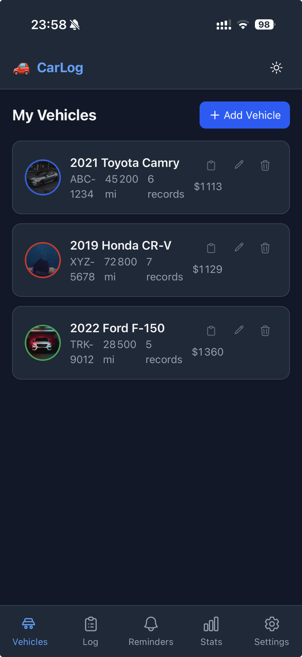 Car Maintenance - Application PWA suivi entretien véhicule