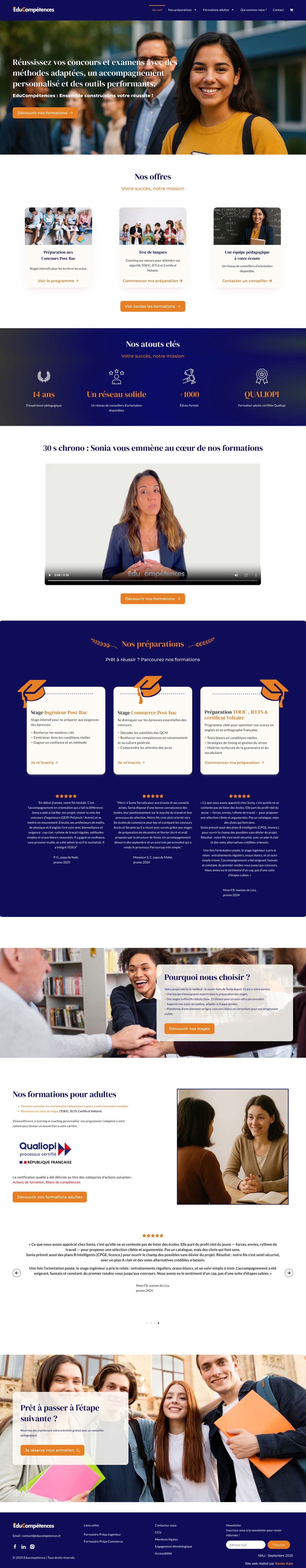 EduCompétences - Site e-commerce WordPress WooCommerce orientation scolaire
