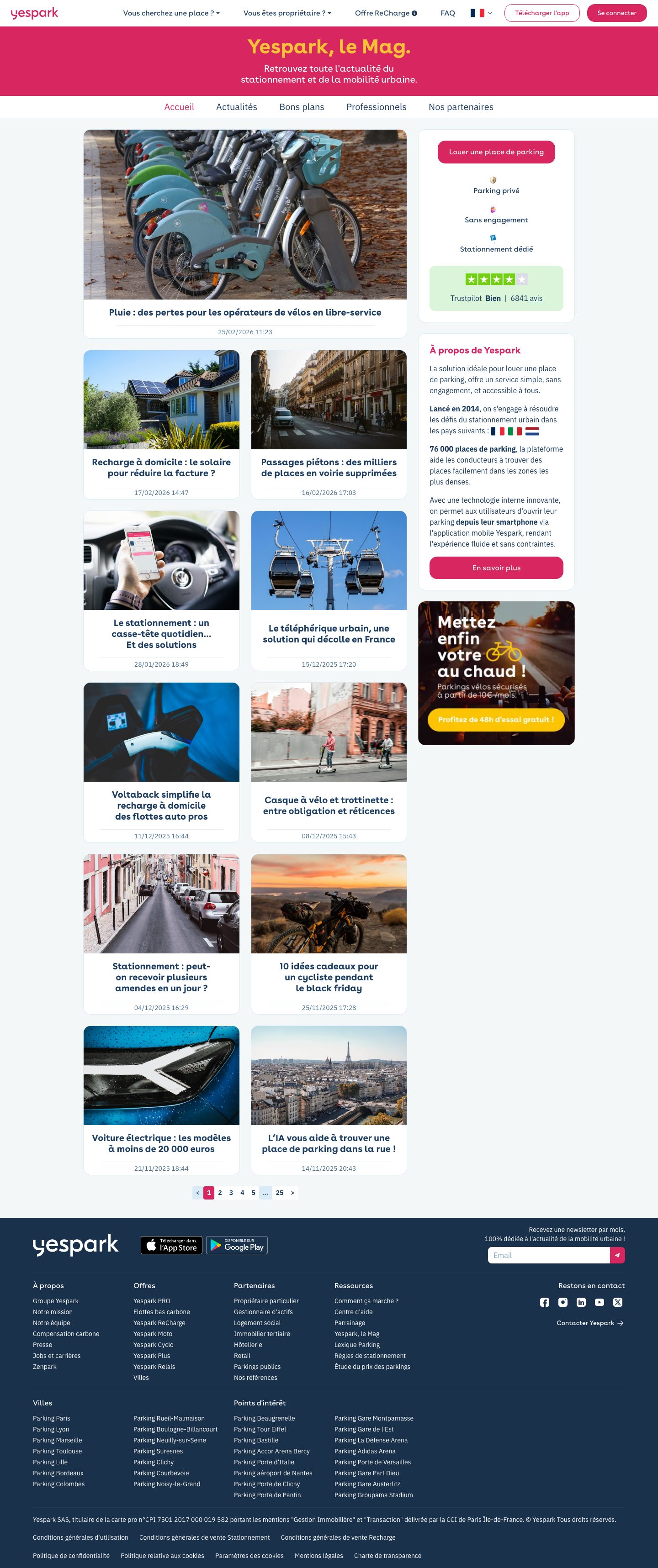 Yespark Blog — projet web réalisé par Xavier Kain